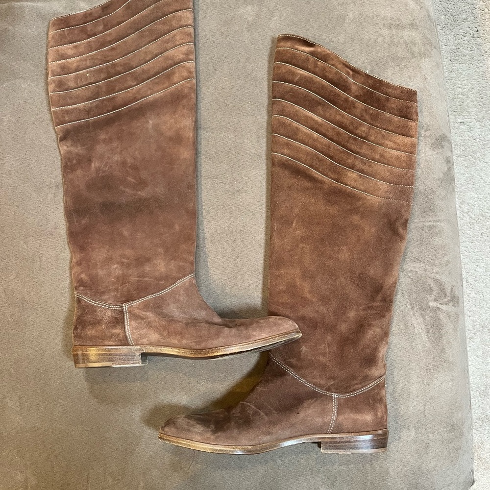 Brown Suede Women's Knee-High Boots